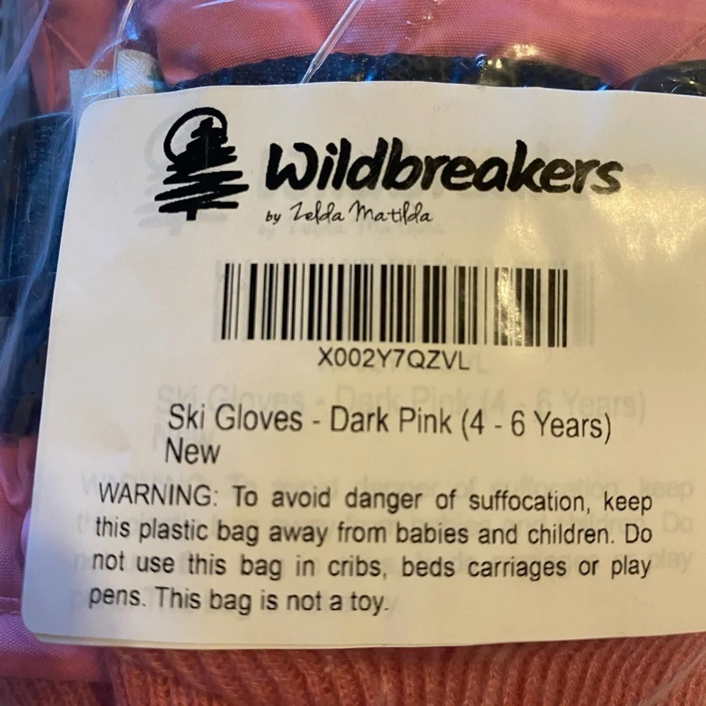 NEW-Zelda Matilda 3M 100G Thinsulate WaterproofWarmest Winter KidsGloves Age 4-6